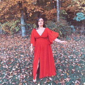 Azazie Temeka Dress - Chiffon Paprika Size A12